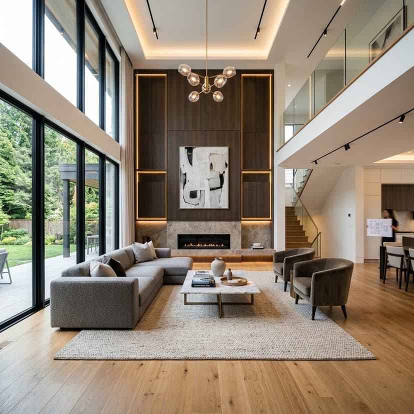 Tall vertical image of luxury interior remodel
